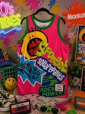 Headgear Classics Nickelodeon 90s Cartoon Graphic Jersey Tank NWT